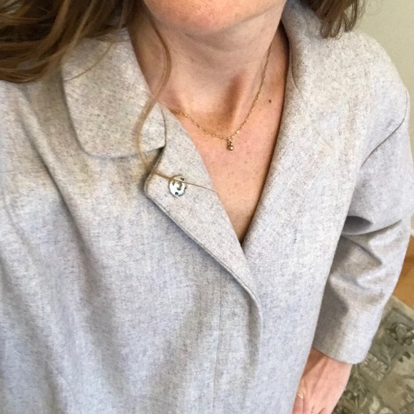 Anthropologie Under Skies Light Gray Wool Blend Cocoon Coat Size Small - Picture 6 of 9